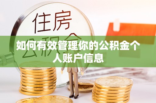 杭锦后旗如何有效管理你的公积金个人账户信息